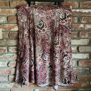 Dressbarn Paisley Print Midi Skirt Y2K 90s